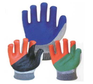 TR1001/TR1002/TR1003 Latex Coated Gloves, 13 Gauge Blade * 5 Liner, Latex Rubber On Palm, EN Cut Level 5 For Blade * 5 Liners.