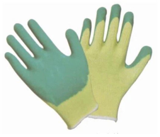 THX-5101 Latex Coated Gloves, Seamless 10G Crinkle Latex Coated Gloves, 10 Gauge Yellow T/C Shell, Green Latex Coating, Other Color Is Available.