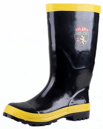 TH-7620 Fireman's Boots, Material:standard Rubber SCR5 Waterproof Anti-slip Wear-resisting, With Steel Plate, Heat Insulation And Fire Retardancy