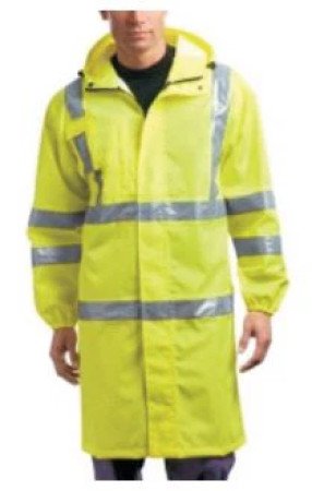 THV-J02, Reflective Safety Raincoat, 100% Polyster, 10D/300D Oxford Fabric With PU/PVC Coating.