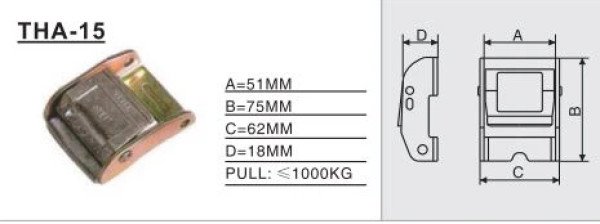 THA-15 Ratchet / Cam Buckle, surface spray process, not easy to rust, no deformation