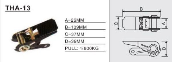 THA-13 Ratchet / Cam Buckle， surface spray process, not easy to rust, no deformation