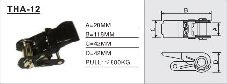 THA-12 Ratchet / Cam Buckle， surface spray process, not easy to rust, no deformation