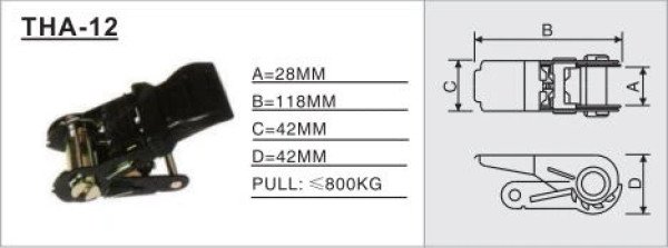 THA-12 Ratchet / Cam Buckle， surface spray process, not easy to rust, no deformation
