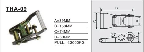 THA-09 Ratchet / Cam Buckle， can withstand large pulling force, safe and practical