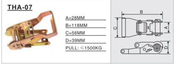 THA-07 Ratchet / Cam Buckle, surface spray process, not easy to rust, no deformation