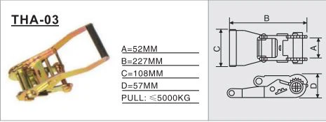 THA-03 Ratchet / Cam Buckle, surface spray process, not easy to rust, no deformation