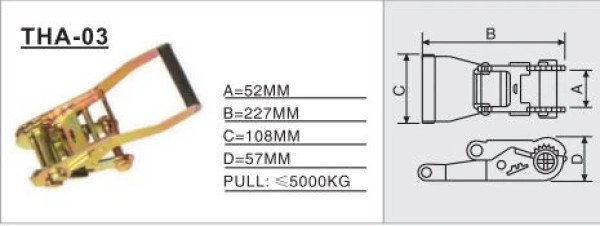 THA-03 Ratchet / Cam Buckle, surface spray process, not easy to rust, no deformation