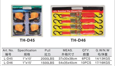 TH-D45 / TH-D46 Ratchet Tie Down, ratchet tie down straps walmart, to fix when transporting, moving, shipping or storing goods