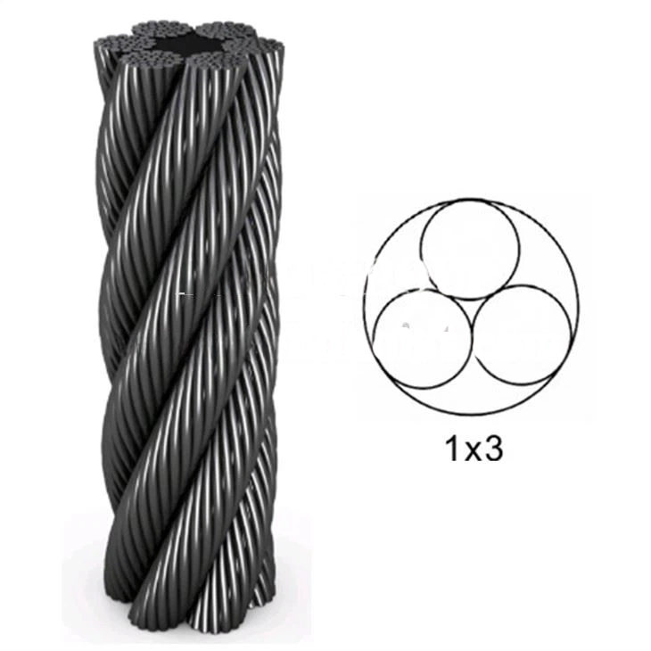 Steel Strand 1x7 DIN3052 Galvanized Carbon Steel Wire Rope/cable
